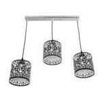 GLOBOSTAR® RAINELDA 01247 Μοντέρνο Κρεμαστό Φωτιστικό Οροφής με Ντουί 3 x E27 AC 220-240V IP20 - Μαύρο & Λευκό - Μ60 x Π15 x Υ19cm - Image 5