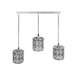 GLOBOSTAR® RAINELDA 01247 Μοντέρνο Κρεμαστό Φωτιστικό Οροφής με Ντουί 3 x E27 AC 220-240V IP20 - Μαύρο & Λευκό - Μ60 x Π15 x Υ19cm - Image 6