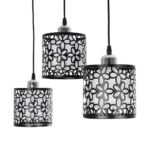 GLOBOSTAR® RAINELDA 01247 Μοντέρνο Κρεμαστό Φωτιστικό Οροφής με Ντουί 3 x E27 AC 220-240V IP20 - Μαύρο & Λευκό - Μ60 x Π15 x Υ19cm - Image 7