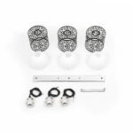 GLOBOSTAR® RAINELDA 01247 Μοντέρνο Κρεμαστό Φωτιστικό Οροφής με Ντουί 3 x E27 AC 220-240V IP20 - Μαύρο & Λευκό - Μ60 x Π15 x Υ19cm - Image 9