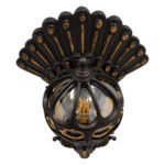 GLOBOSTAR® CORNELIA 01250 Vintage Φωτιστικό Τοίχου - Απλίκα με Ντουί 1 x E27 AC 220-240V IP20 - Καφέ & Χρυσό - Μ20 x Π32 x Υ55cm - Image 7