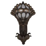 GLOBOSTAR® CORNELIA 01250 Vintage Φωτιστικό Τοίχου - Απλίκα με Ντουί 1 x E27 AC 220-240V IP20 - Καφέ & Χρυσό - Μ20 x Π32 x Υ55cm - Image 11