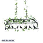 GLOBOSTAR® NEST 01255 Vintage Κρεμαστό Φωτιστικό Οροφής με Ντουί 4 x E27 AC 220-240V IP20 - Mαύρο & Πράσινο - Μ103 x Π34 x Υ36.5cm