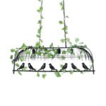 GLOBOSTAR® NEST 01255 Vintage Κρεμαστό Φωτιστικό Οροφής με Ντουί 4 x E27 AC 220-240V IP20 - Mαύρο & Πράσινο - Μ103 x Π34 x Υ36.5cm - Image 2