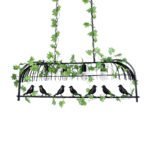 GLOBOSTAR® NEST 01255 Vintage Κρεμαστό Φωτιστικό Οροφής με Ντουί 4 x E27 AC 220-240V IP20 - Mαύρο & Πράσινο - Μ103 x Π34 x Υ36.5cm - Image 4