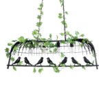 GLOBOSTAR® NEST 01255 Vintage Κρεμαστό Φωτιστικό Οροφής με Ντουί 4 x E27 AC 220-240V IP20 - Mαύρο & Πράσινο - Μ103 x Π34 x Υ36.5cm - Image 5