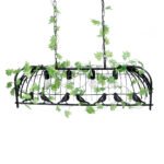 GLOBOSTAR® NEST 01255 Vintage Κρεμαστό Φωτιστικό Οροφής με Ντουί 4 x E27 AC 220-240V IP20 - Mαύρο & Πράσινο - Μ103 x Π34 x Υ36.5cm - Image 6