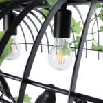 GLOBOSTAR® NEST 01255 Vintage Κρεμαστό Φωτιστικό Οροφής με Ντουί 4 x E27 AC 220-240V IP20 - Mαύρο & Πράσινο - Μ103 x Π34 x Υ36.5cm - Image 8