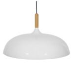 GLOBOSTAR® VALLETE 01256 Μοντέρνο Κρεμαστό Φωτιστικό Οροφής με Ντουί 1 x E27 AC 220-240V IP20 - Λευκό & Μπεζ - Μ45 x Π45 x Υ27cm - Image 4