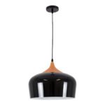 GLOBOSTAR® VILI 01261 Μοντέρνο Κρεμαστό Φωτιστικό Οροφής με Ντουί 1 x E27 AC 220-240V IP20 - Μαύρο & Μπεζ - Μ35 x Π35 x Υ27cm - Image 4