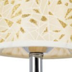 GLOBOSTAR® MOSAIC 01262 Κλασικό Επιτραπέζιο Φωτιστικό Πορτατίφ με Ντουί 1 x E27 AC 220-240V IP20 - Μπεζ & Χρυσό - Μ14 x Π14 x Υ26cm - Image 7