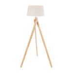 GLOBOSTAR® TRIPOD 01263 Μοντέρνο Επιδαπέδιο Φωτιστικό με Ντουί 1 x E27 AC 220-240V IP20 - Μπεζ - Μ40 x Π40 x Υ143cm - Image 4