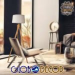 GLOBOSTAR® TRIPOD 01263 Μοντέρνο Επιδαπέδιο Φωτιστικό με Ντουί 1 x E27 AC 220-240V IP20 - Μπεζ - Μ40 x Π40 x Υ143cm - Image 12