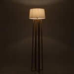 GLOBOSTAR® TOWER 01264 Μοντέρνο Επιδαπέδιο Φωτιστικό με Ντουί 1 x E27 AC 220-240V IP20 - Μπεζ & Λευκό - Μ40 x Π40 x Υ166cm - Image 3