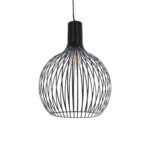 GLOBOSTAR® SCANDI 01266 Μοντέρνο Κρεμαστό Φωτιστικό Οροφής με Ντουί 1 x E27 AC 220-240V IP20 - Μαύρο - Μ38 x Π38 x Υ50cm - Image 2