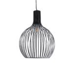 GLOBOSTAR® SCANDI 01266 Μοντέρνο Κρεμαστό Φωτιστικό Οροφής με Ντουί 1 x E27 AC 220-240V IP20 - Μαύρο - Μ38 x Π38 x Υ50cm - Image 5