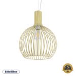 GLOBOSTAR® SCANDI 01267 Vintage Κρεμαστό Φωτιστικό Οροφής με Ντουί 1 x E27 AC 220-240V IP20 - Μπεζ - Μ38 x Π38 x Y50cm