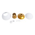 GLOBOSTAR® SEVILLE 01268 Μοντέρνο Κρεμαστό Φωτιστικό Οροφής με Ντουί 1 x E27 AC 220-240V IP20 - Λευκό & Χρυσό - Μ35 x Π35 x Υ35cm - Image 11