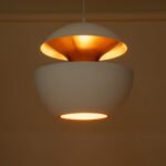 GLOBOSTAR® SEVILLE 01268 Μοντέρνο Κρεμαστό Φωτιστικό Οροφής με Ντουί 1 x E27 AC 220-240V IP20 - Λευκό & Χρυσό - Μ35 x Π35 x Υ35cm - Image 3