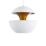 GLOBOSTAR® SEVILLE 01268 Μοντέρνο Κρεμαστό Φωτιστικό Οροφής με Ντουί 1 x E27 AC 220-240V IP20 - Λευκό & Χρυσό - Μ35 x Π35 x Υ35cm - Image 5