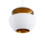 GLOBOSTAR® SEVILLE 01268 Μοντέρνο Κρεμαστό Φωτιστικό Οροφής με Ντουί 1 x E27 AC 220-240V IP20 - Λευκό & Χρυσό - Μ35 x Π35 x Υ35cm - Image 6