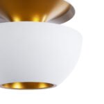 GLOBOSTAR® SEVILLE 01268 Μοντέρνο Κρεμαστό Φωτιστικό Οροφής με Ντουί 1 x E27 AC 220-240V IP20 - Λευκό & Χρυσό - Μ35 x Π35 x Υ35cm - Image 9