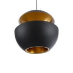 GLOBOSTAR® SEVILLE 01269 Μοντέρνο Κρεμαστό Φωτιστικό Οροφής με Ντουί 1 x E27 AC 220-240V IP20 - Μαύρο & Χρυσό - Μ35 x Π35 x Υ35cm - Image 6