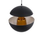 GLOBOSTAR® SEVILLE 01269 Μοντέρνο Κρεμαστό Φωτιστικό Οροφής με Ντουί 1 x E27 AC 220-240V IP20 - Μαύρο & Χρυσό - Μ35 x Π35 x Υ35cm - Image 7