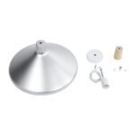 GLOBOSTAR® FELICITA 01276 Μοντέρνο Κρεμαστό Φωτιστικό Οροφής με Ντουί 1 x E27 AC 220-240V IP20 - Ασημί & Μπεζ - Μ40 x Π40 x Y30cm - Image 11