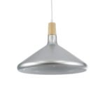 GLOBOSTAR® FELICITA 01276 Μοντέρνο Κρεμαστό Φωτιστικό Οροφής με Ντουί 1 x E27 AC 220-240V IP20 - Ασημί & Μπεζ - Μ40 x Π40 x Y30cm - Image 2