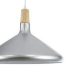 GLOBOSTAR® FELICITA 01276 Μοντέρνο Κρεμαστό Φωτιστικό Οροφής με Ντουί 1 x E27 AC 220-240V IP20 - Ασημί & Μπεζ - Μ40 x Π40 x Y30cm - Image 9