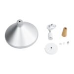 GLOBOSTAR® FELICITA 01277 Μοντέρνο Κρεμαστό Φωτιστικό Οροφής με Ντουί 1 x E27 AC 220-240V IP20 - Ασημί & Μπεζ - Μ30 x Π30 x Υ25cm - Image 11