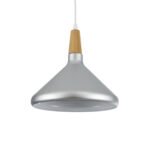 GLOBOSTAR® FELICITA 01277 Μοντέρνο Κρεμαστό Φωτιστικό Οροφής με Ντουί 1 x E27 AC 220-240V IP20 - Ασημί & Μπεζ - Μ30 x Π30 x Υ25cm - Image 2