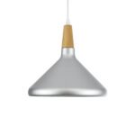 GLOBOSTAR® FELICITA 01277 Μοντέρνο Κρεμαστό Φωτιστικό Οροφής με Ντουί 1 x E27 AC 220-240V IP20 - Ασημί & Μπεζ - Μ30 x Π30 x Υ25cm - Image 5