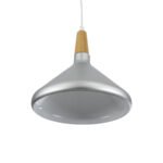 GLOBOSTAR® FELICITA 01277 Μοντέρνο Κρεμαστό Φωτιστικό Οροφής με Ντουί 1 x E27 AC 220-240V IP20 - Ασημί & Μπεζ - Μ30 x Π30 x Υ25cm - Image 6