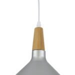 GLOBOSTAR® FELICITA 01277 Μοντέρνο Κρεμαστό Φωτιστικό Οροφής με Ντουί 1 x E27 AC 220-240V IP20 - Ασημί & Μπεζ - Μ30 x Π30 x Υ25cm - Image 9