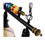 GLOBOSTAR® BILLIARD SERIES 01280 Vintage Κρεμαστό Φωτιστικό Οροφής με Ντουί 3 x E27 AC 220-240V IP20 - Μαύρο & Μελί - Μ96 x Π25 x Υ30cm - Image 5