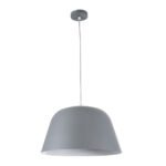 GLOBOSTAR® UPVALE 01282 Μοντέρνο Κρεμαστό Φωτιστικό Οροφής με Ντουί 1 x E27 AC 220-240V IP20 - Γκρι & Λευκό - Μ40 x Π40 x Υ24cm - Image 4