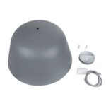 GLOBOSTAR® UPVALE 01282 Μοντέρνο Κρεμαστό Φωτιστικό Οροφής με Ντουί 1 x E27 AC 220-240V IP20 - Γκρι & Λευκό - Μ40 x Π40 x Υ24cm - Image 10