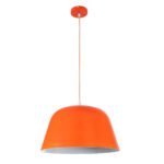 GLOBOSTAR® UPVALE 01283 Μοντέρνο Κρεμαστό Φωτιστικό Οροφής με Ντουί 1 x E27 AC 220-240V IP20 - Πορτοκαλί & Λευκό - Μ40 x Π40 x Υ24cm - Image 4