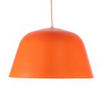 GLOBOSTAR® UPVALE 01283 Μοντέρνο Κρεμαστό Φωτιστικό Οροφής με Ντουί 1 x E27 AC 220-240V IP20 - Πορτοκαλί & Λευκό - Μ40 x Π40 x Υ24cm - Image 5