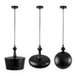 GLOBOSTAR® ROCKFORD 01287 Μοντέρνο Κρεμαστό Φωτιστικό Οροφής με Ντουί 3 x E27 AC 220-240V IP20 - Μαύρο & Χρυσό - Μ86 x Π86 x Υ30cm - Image 3