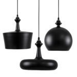 GLOBOSTAR® ROCKFORD 01287 Μοντέρνο Κρεμαστό Φωτιστικό Οροφής με Ντουί 3 x E27 AC 220-240V IP20 - Μαύρο & Χρυσό - Μ86 x Π86 x Υ30cm - Image 4