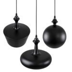 GLOBOSTAR® ROCKFORD 01287 Μοντέρνο Κρεμαστό Φωτιστικό Οροφής με Ντουί 3 x E27 AC 220-240V IP20 - Μαύρο & Χρυσό - Μ86 x Π86 x Υ30cm - Image 6