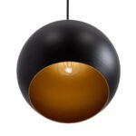 GLOBOSTAR® ROCKFORD 01287-B Μοντέρνο Κρεμαστό Φωτιστικό Οροφής με Ντουί 1 x E27 AC 220-240V IP20 - Μαύρο & Χρυσό - Μ24 x Π24 x Y27cm - Image 6