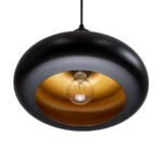 GLOBOSTAR® ROCKFORD 01287-C Μοντέρνο Κρεμαστό Φωτιστικό Οροφής με Ντουί 1 x E27 AC 220-240V IP20 - Μαύρο & Χρυσό - Μ30 x Π30 x Y23cm - Image 6