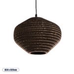 GLOBOSTAR® SANTORINI 01293 Boho Κρεμαστό Φωτιστικό Οροφής με Ντουί 1 x E27 AC 220-240V IP20 - Καφέ - Μ30 x Π30 x Y20cm