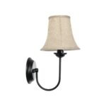 GLOBOSTAR® SHELLY 01299 Vintage Φωτιστικό Τοίχου - Απλίκα με Ντουί 1 x E27 AC 220-240V IP20 - Μαύρο & Μπεζ - Μ13 x Π18 x Υ34cm - Image 4