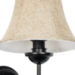 GLOBOSTAR® SHELLY 01299 Vintage Φωτιστικό Τοίχου - Απλίκα με Ντουί 1 x E27 AC 220-240V IP20 - Μαύρο & Μπεζ - Μ13 x Π18 x Υ34cm - Image 7