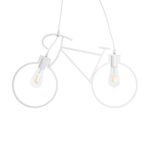 GLOBOSTAR® BIKE 01300 Vintage Κρεμαστό Φωτιστικό Οροφής με Ντουί 2 x E27 AC 220-240V IP20 - Λευκό - Μ67 x Π3.5 x Υ41cm - Image 2